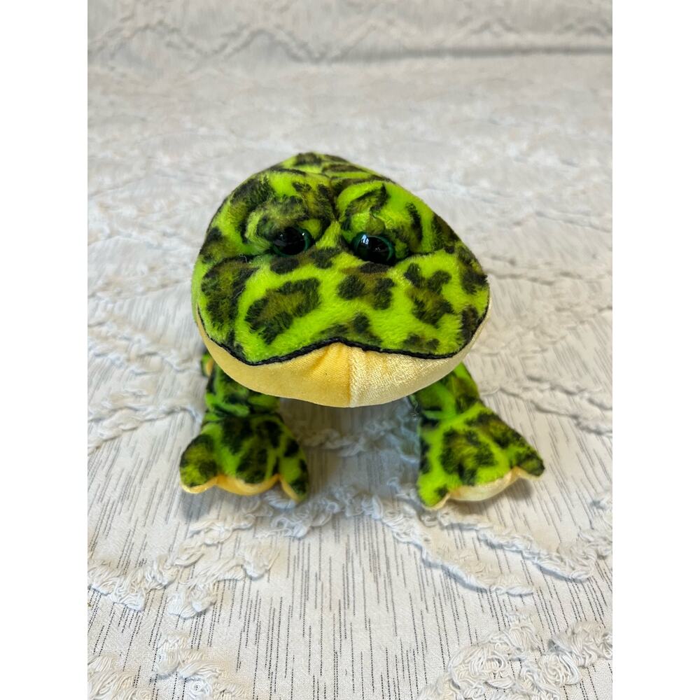 Ganz Webkins Bullfrog Spotted Frog Plush Green Stuffed Animal Toy NO CODE